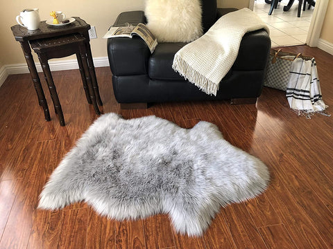 Luxury Faux Sheepskin Shaggy Silky Plush Carpet - Hypoallergenic, Free Shape Rug - lambzydecor.com