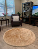 LAMBZY Faux Sheepskin Super Soft Hypoallergenic Silky Round Shag Rug for Living & Kids Room, Sofa - lambzydecor.com