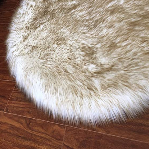 LAMBZY Faux Sheepskin Hypoallergenic Oval Silky Shag Rug - lambzydecor.com