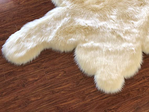LAMBZY Faux Sheepskin Super Soft Hypoallergenic Silky Shag Bear Rug for Living Room, Kids Room, Sofa - lambzydecor.com