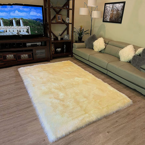 LAMBZY High Pile Super Fluffy Soft Faux Sheepskin Rug, Classic Sheepskin Super Soft to Touch Rug - lambzydecor.com