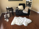 Luxury Faux Sheepskin Shaggy Silky Plush Carpet - Hypoallergenic, Free Shape Rug - lambzydecor.com