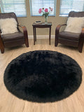 LAMBZY Faux Sheepskin Super Soft Hypoallergenic Silky Round Shag Rug for Living & Kids Room, Sofa - lambzydecor.com