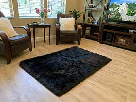 LAMBZY Faux Sheepskin Super Soft Hypoallergenic Silky Shag Rug for Living Room, Kids Room, Sofa - lambzydecor.com