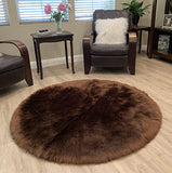 LAMBZY Faux Sheepskin Super Soft Hypoallergenic Silky Round Shag Rug for Living & Kids Room, Sofa - lambzydecor.com