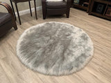 LAMBZY Faux Sheepskin Super Soft Hypoallergenic Silky Round Shag Rug for Living & Kids Room, Sofa - lambzydecor.com