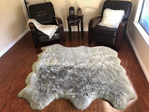 LAMBZY Genuine Sheepskin Silky Area Rug - Thick Strong Bottom Texture Stain Resistant Area Rug - lambzydecor.com