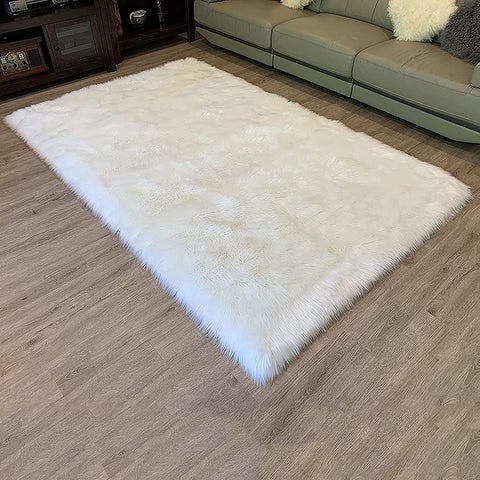 LAMBZY High Pile Super Fluffy Soft Faux Sheepskin Rug, Classic Sheepskin Super Soft to Touch Rug - lambzydecor.com
