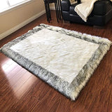 Soft and Durable Faux Sheepskin Rug with Border - Perfect for Any Room - lambzydecor.com