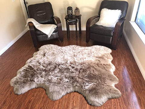 LAMBZY Genuine Sheepskin Silky Area Rug - Thick Strong Bottom Texture Stain Resistant Area Rug - lambzydecor.com