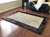 Versatile Faux Sheepskin Border Rug - Adds Coziness to Your Living Space - lambzydecor.com