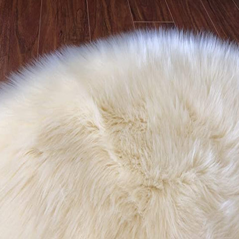 LAMBZY Faux Sheepskin Hypoallergenic Oval Silky Shag Rug - lambzydecor.com