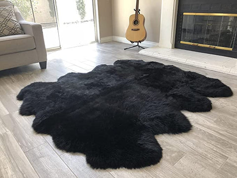LAMBZY Genuine Sheepskin Silky Area Rug - Thick Strong Bottom Texture Stain Resistant Area Rug - lambzydecor.com