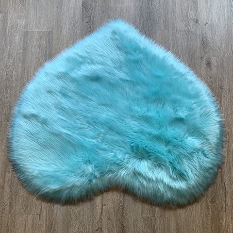 LAMBZY Faux Sheepskin Super Soft Hypoallergenic Heart Shaped Shag Rug for Living Room, Kids Room, Sofa - lambzydecor.com