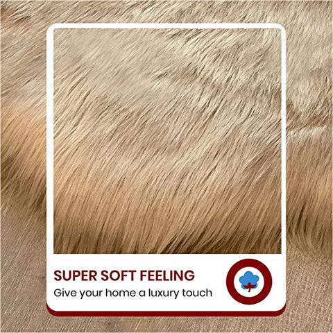 Luxury Faux Sheepskin Fur Rug, Fluffy Area Rug, Non-Slip Home Décor Accent - lambzydecor.com