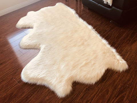 Luxury Faux Sheepskin Shaggy Silky Plush Carpet - Hypoallergenic, Free Shape Rug - lambzydecor.com