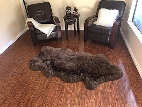 LAMBZY Genuine Sheepskin Silky Area Rug - Thick Strong Bottom Texture Stain Resistant Area Rug - lambzydecor.com