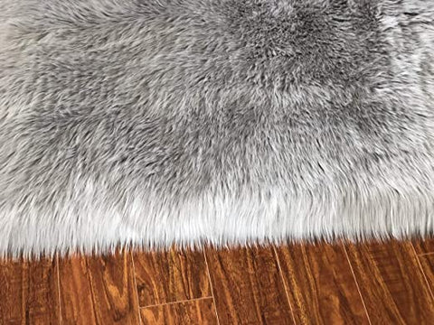 LAMBZY Faux Sheepskin Super Soft Hypoallergenic Square Area Rug Plush Fur Premium Shag - lambzydecor.com