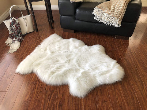 Luxury Faux Sheepskin Shaggy Silky Plush Carpet - Hypoallergenic, Free Shape Rug - lambzydecor.com