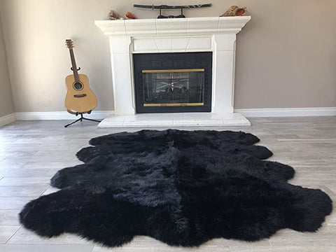 LAMBZY Genuine Sheepskin Silky Area Rug - Thick Strong Bottom Texture Stain Resistant Area Rug - lambzydecor.com