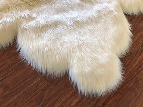 LAMBZY Faux Sheepskin Super Soft Hypoallergenic Silky Shag Bear Rug for Living Room, Kids Room, Sofa - lambzydecor.com