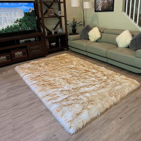 LAMBZY High Pile Super Fluffy Soft Faux Sheepskin Rug, Classic Sheepskin Super Soft to Touch Rug - lambzydecor.com
