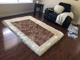 Versatile Faux Sheepskin Border Rug - Adds Coziness to Your Living Space - lambzydecor.com
