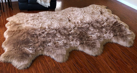 Luxury Faux Sheepskin Shaggy Silky Plush Carpet - Hypoallergenic, Free Shape Rug - lambzydecor.com
