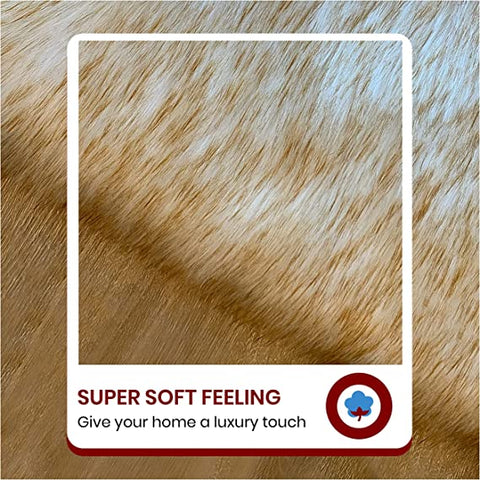 Luxury Faux Sheepskin Fur Rug, Fluffy Area Rug, Non-Slip Home Décor Accent - lambzydecor.com