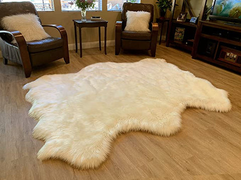 LAMBZY Faux Sheepskin Super Soft Hypoallergenic Silky Shag Rug for Living Room, Kids Room, Sofa - lambzydecor.com