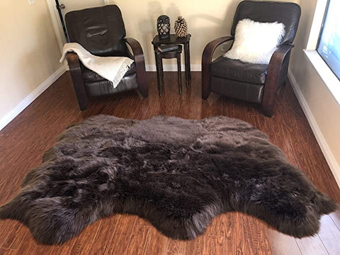 LAMBZY Genuine Sheepskin Silky Area Rug - Thick Strong Bottom Texture Stain Resistant Area Rug - lambzydecor.com