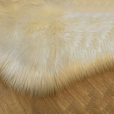 Luxury Faux Sheepskin Fur Rug, Fluffy Area Rug, Non-Slip Home Décor Accent - lambzydecor.com