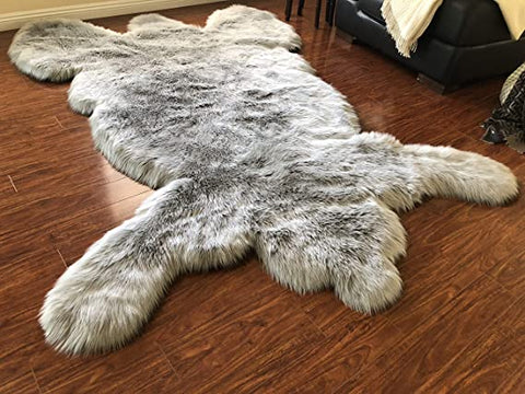 LAMBZY Faux Sheepskin Super Soft Hypoallergenic Silky Shag Bear Rug for Living Room, Kids Room, Sofa - lambzydecor.com