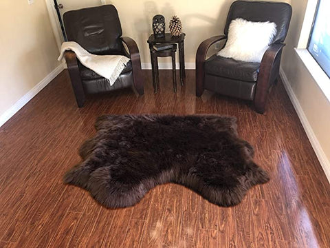 LAMBZY Genuine Sheepskin Silky Area Rug - Thick Strong Bottom Texture Stain Resistant Area Rug - lambzydecor.com