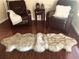 LAMBZY Genuine Sheepskin Silky Area Rug - Thick Strong Bottom Texture Stain Resistant Area Rug - lambzydecor.com