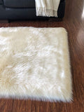 LAMBZY Faux Sheepskin Super Soft Hypoallergenic Square Area Rug Plush Fur Premium Shag - lambzydecor.com