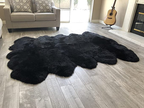 LAMBZY Genuine Sheepskin Silky Area Rug - Thick Strong Bottom Texture Stain Resistant Area Rug - lambzydecor.com