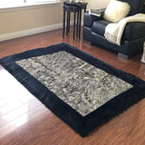 Soft and Durable Faux Sheepskin Rug with Border - Perfect for Any Room - lambzydecor.com
