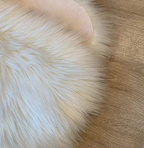 LAMBZY Faux Sheepskin Super Soft Hypoallergenic Silky Round Shag Rug for Living & Kids Room, Sofa - lambzydecor.com