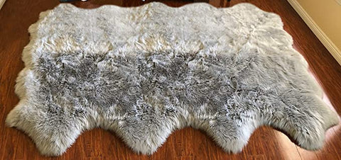 LAMBZY Genuine Sheepskin Silky Area Rug - Thick Strong Bottom Texture Stain Resistant Area Rug - lambzydecor.com