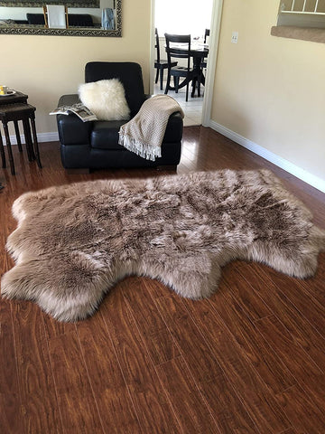 Luxury Faux Sheepskin Shaggy Silky Plush Carpet - Hypoallergenic, Free Shape Rug - lambzydecor.com