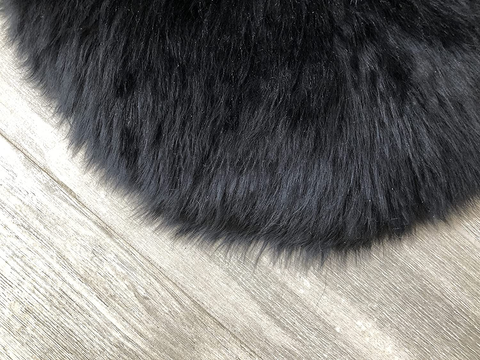 Genuine Sheepskin Area Rug with Strong Bottom Texture - Maya Collection, Black 2’X3' (60X90Cm) - lambzydecor.com
