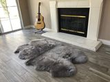 Genuine Sheepskin Area Rug with Strong Bottom Texture - Maya Collection, Black 2’X3' (60X90Cm) - lambzydecor.com