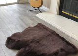 Genuine Sheepskin Area Rug with Strong Bottom Texture - Maya Collection, Black 2’X3' (60X90Cm) - lambzydecor.com