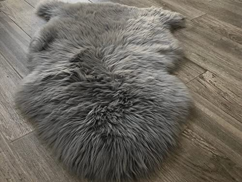 Genuine Sheepskin Area Rug with Strong Bottom Texture - Maya Collection, Black 2’X3' (60X90Cm) - lambzydecor.com