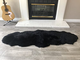 Genuine Sheepskin Area Rug with Strong Bottom Texture - Maya Collection, Black 2’X3' (60X90Cm) - lambzydecor.com