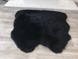 Genuine Sheepskin Area Rug with Strong Bottom Texture - Maya Collection, Black 2’X3' (60X90Cm) - lambzydecor.com