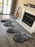 Genuine Sheepskin Area Rug with Strong Bottom Texture - Maya Collection, Black 2’X3' (60X90Cm) - lambzydecor.com