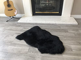 Genuine Sheepskin Area Rug with Strong Bottom Texture - Maya Collection, Black 2’X3' (60X90Cm) - lambzydecor.com