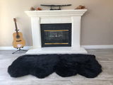 Genuine Sheepskin Area Rug with Strong Bottom Texture - Maya Collection, Black 2’X3' (60X90Cm) - lambzydecor.com